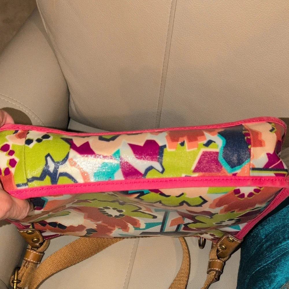 Fossil Floral Canvas Crossbody Bag